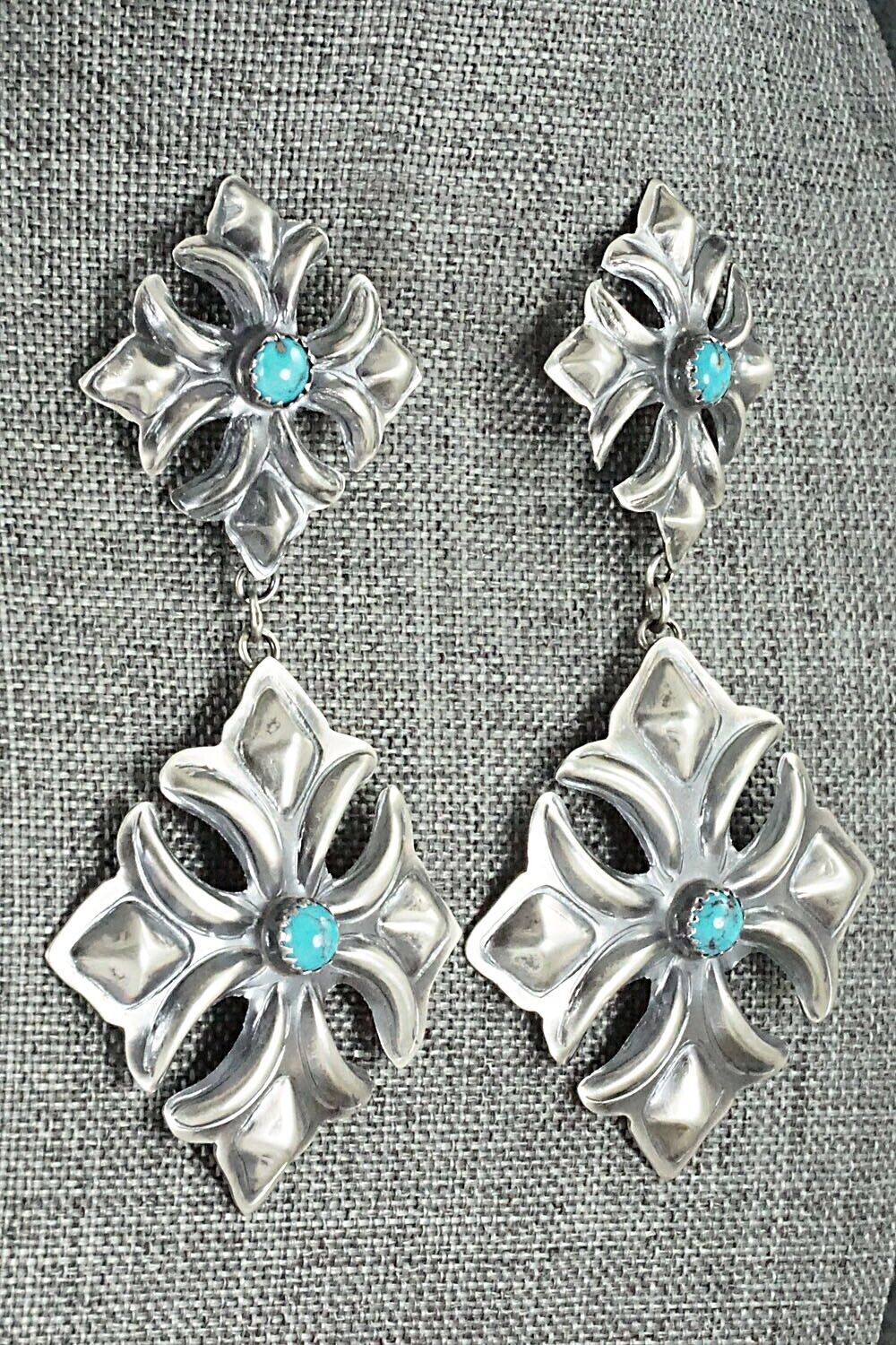Turquoise and Sterling Silver Earrings - Tim Yazzie