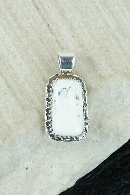 White Buffalo & Sterling Silver Pendant - Alvin Joe