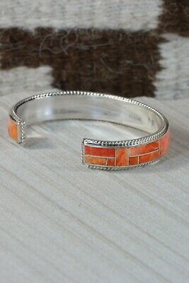 Zuni Spiny Oyster & Sterling Silver Bracelet - Ricky Booqua - High Lonesome Trading