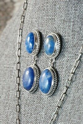Navajo Lapis & Sterling Silver Necklace Set - Alvin Joe