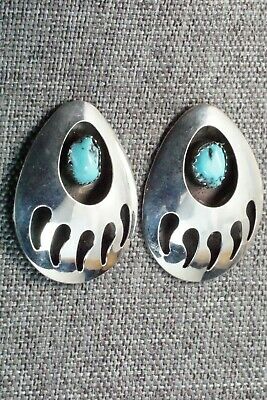 Turquoise & Sterling Silver Earrings - Virginia Long