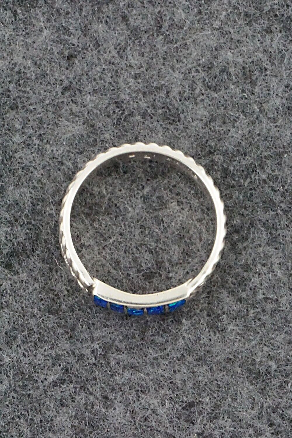 Opalite & Sterling Silver Inlay Ring - Orlando Laweka - Size 9