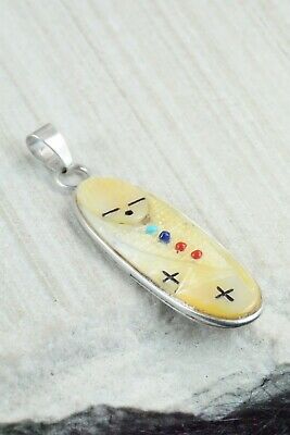 Mother of Pearl and Sterling Silver Corn Maiden Pendant - Stuart Quandelacy