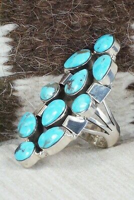 Turquoise & Sterling Silver Ring - Clarence Long - Size 6