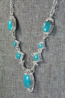 Turquoise & Sterling Silver Necklace - Lee Shorty