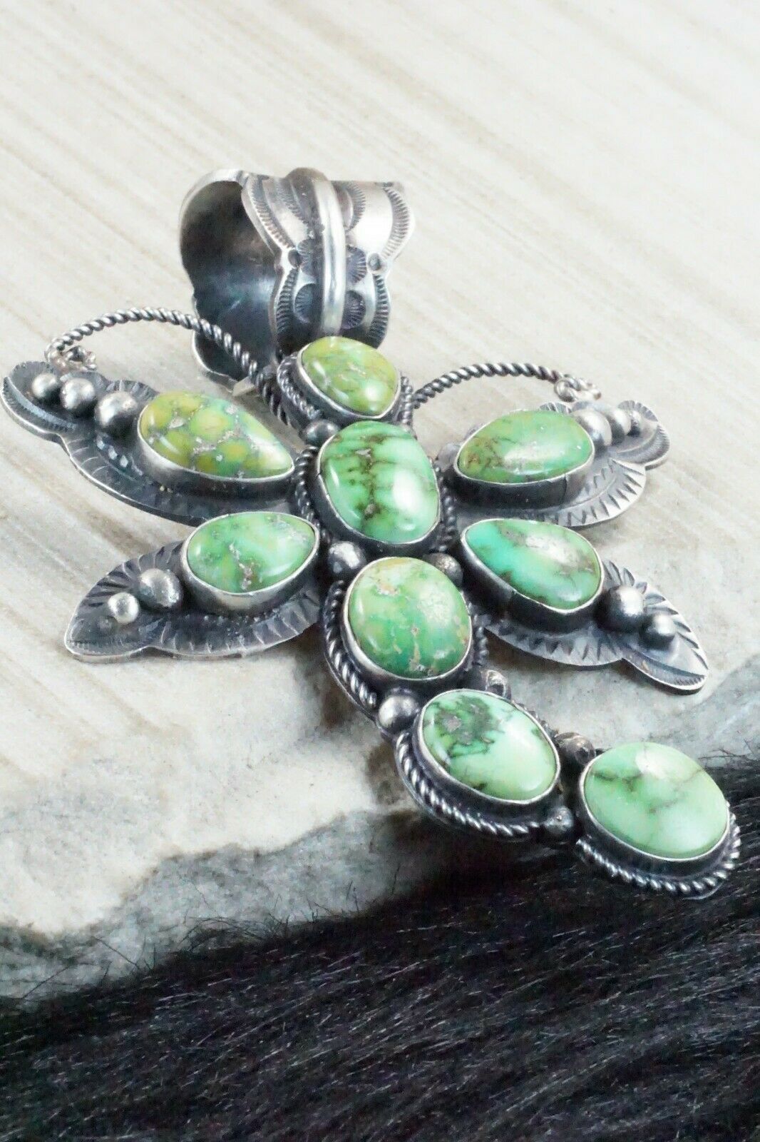 Turquoise & Sterling Silver Pendant - Shawn Cayatineto