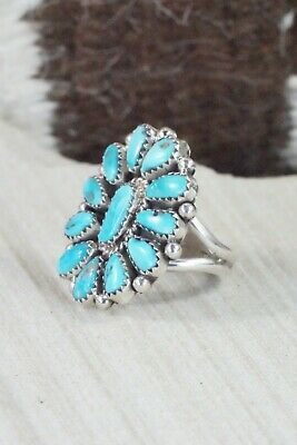 Turquoise and Sterling Silver Ring - Eunise Wilson - Size 7.5