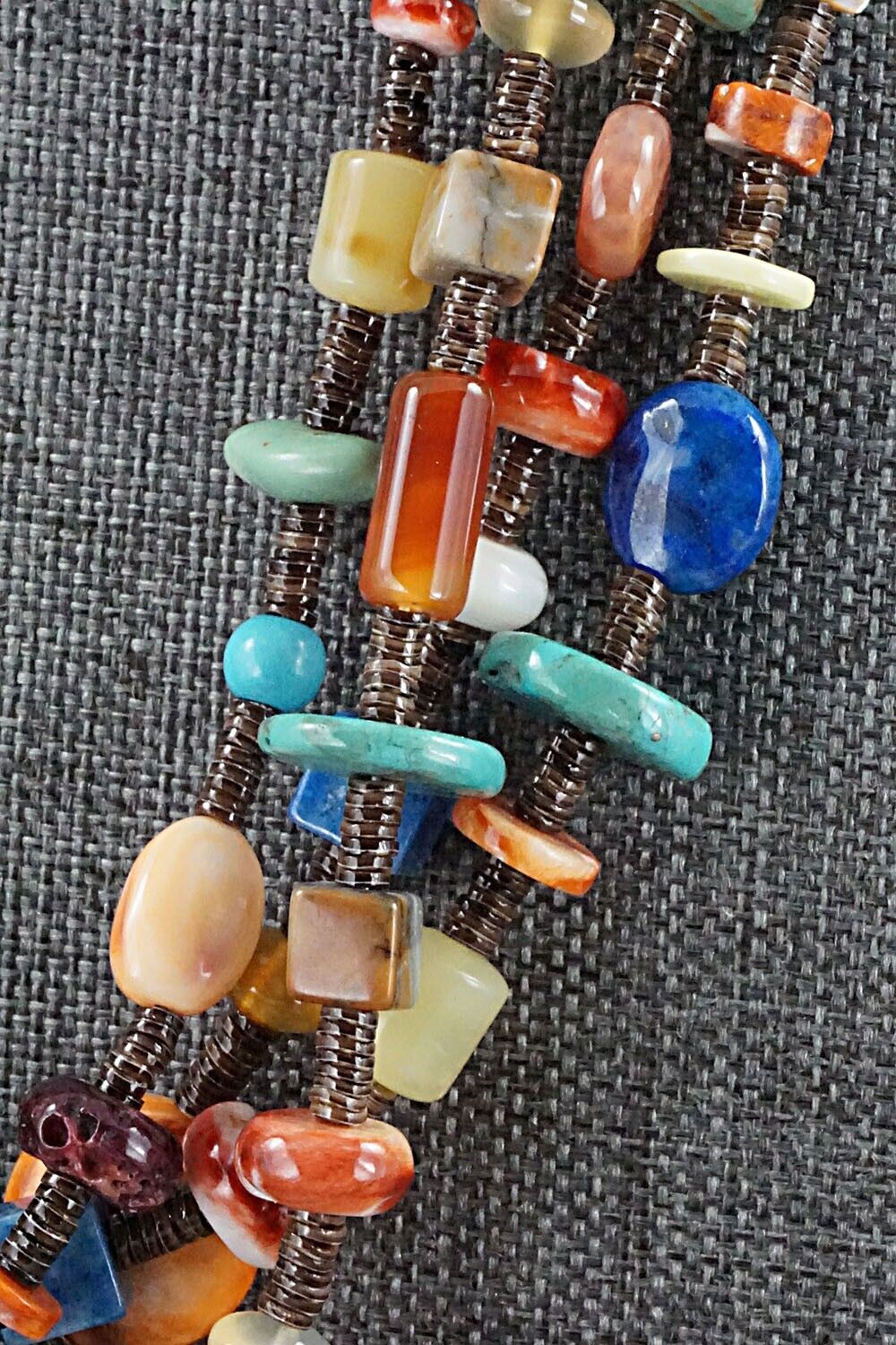 Multi Stone and Sterling Silver Necklace - Helen Tsosie
