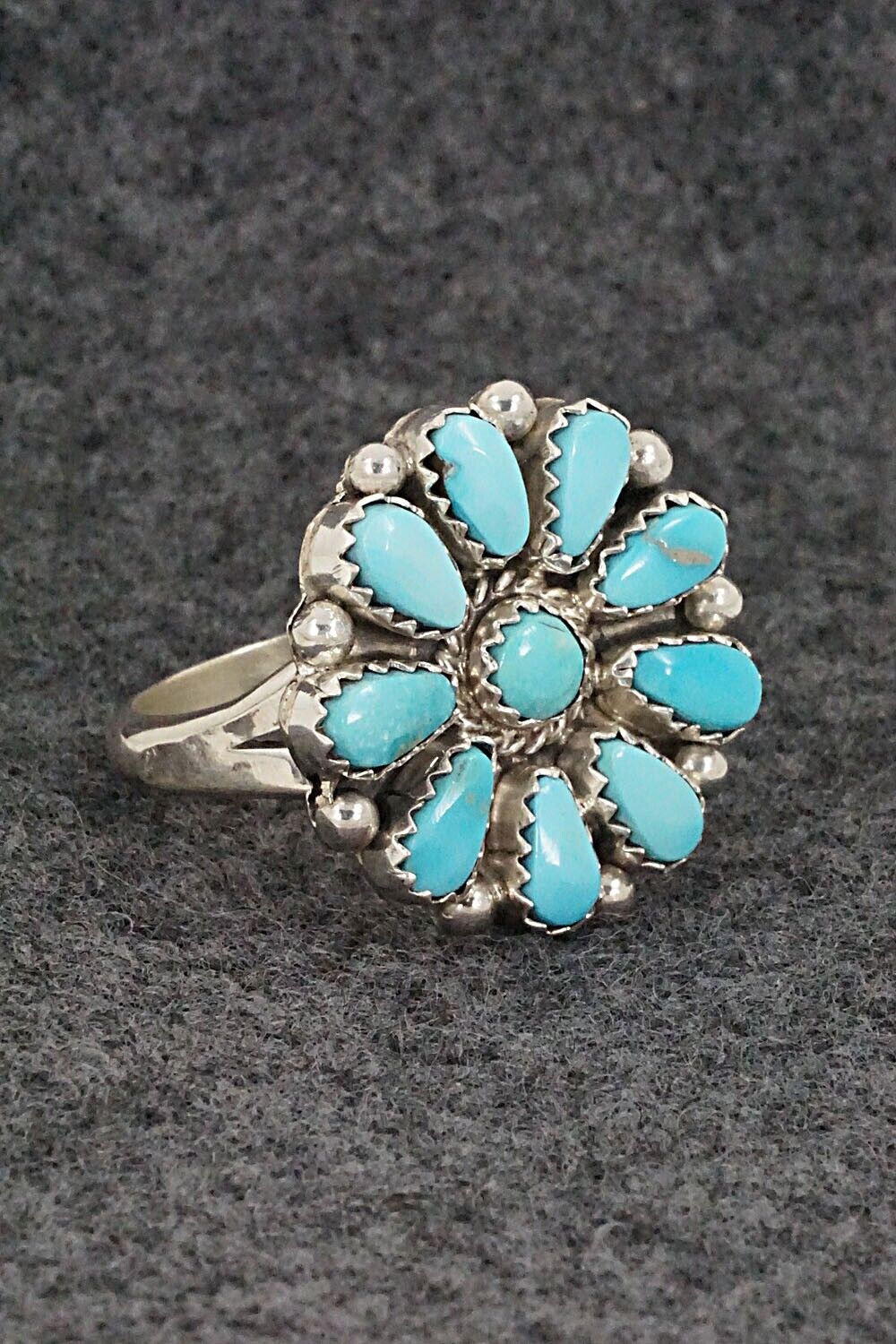 Turquoise and Sterling Silver Ring - Alicia Wilson - Size 7.5