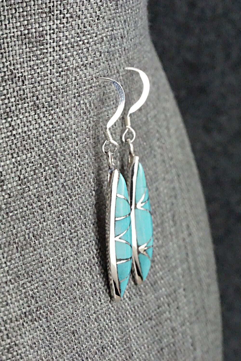 Turquoise & Sterling Silver Earrings - Evelyn Mahkee