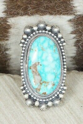 Turquoise & Sterling Silver Ring - Tom Lewis - Size 9