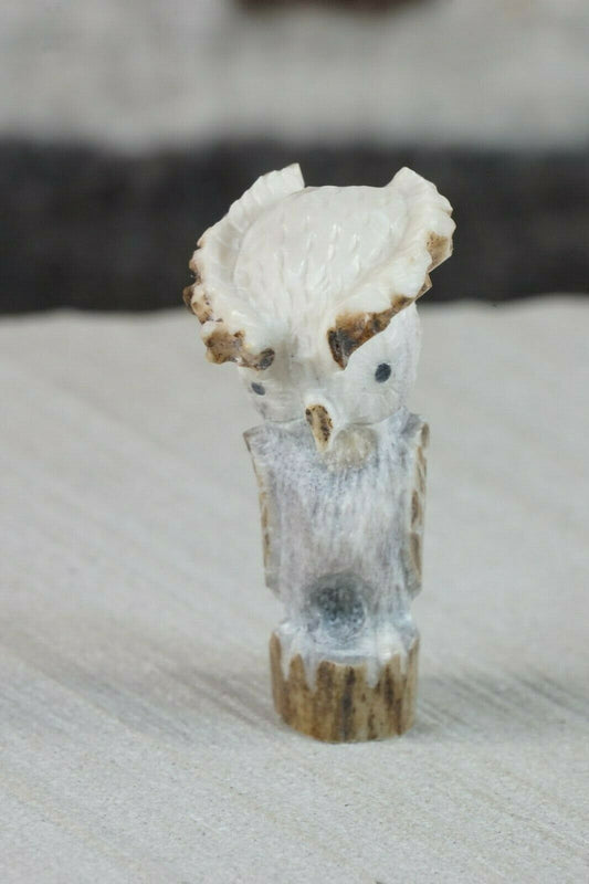 Owl Zuni Fetish Carving - Chris Peina - High Lonesome Trading