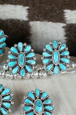 Turquoise & Sterling Silver Squash Blossom Set - Eunise Wilson
