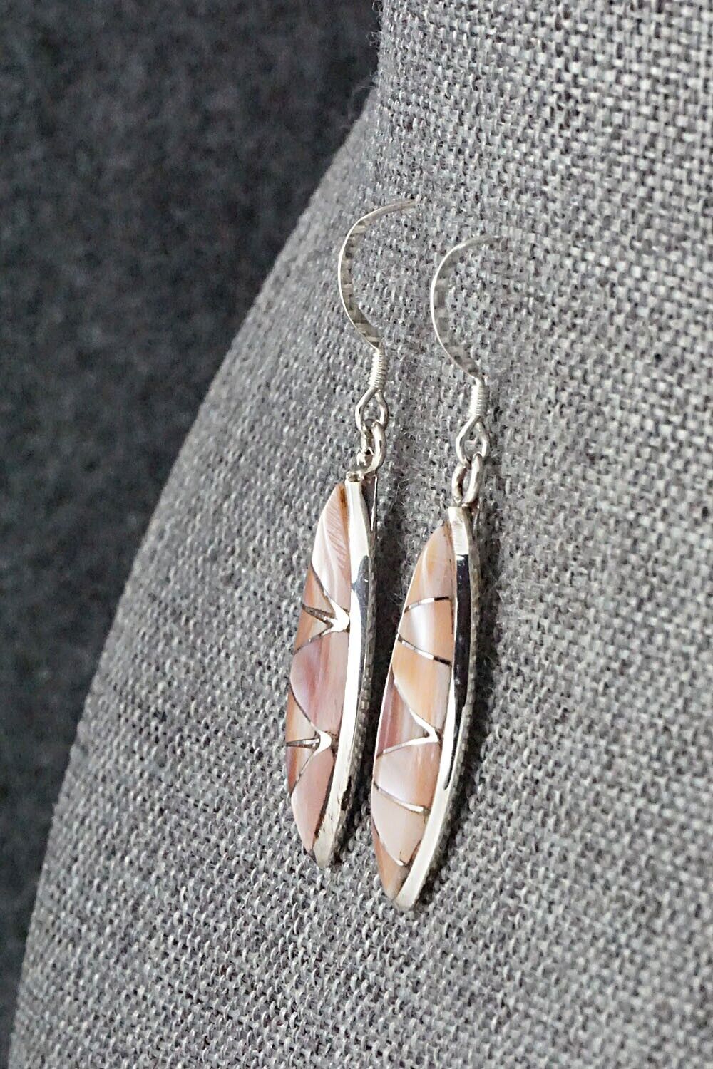 Mother of Pearl & Sterling Silver Earrings - Evelyn Mahkee