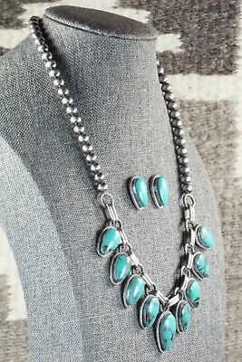 Turquoise & Sterling Silver Necklace and Earrings - Bobby Platero