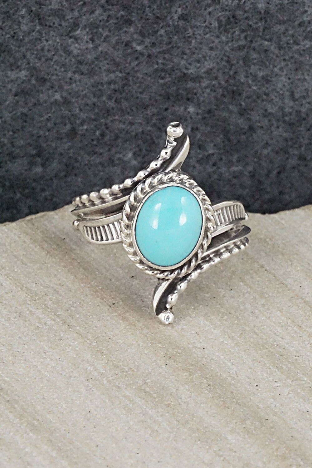 Turquoise & Sterling Silver Ring - Thomas Yazzie - Size 7.75