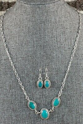 Navajo Turquoise & Sterling Silver Necklace and Earrings Set - Mark Barney