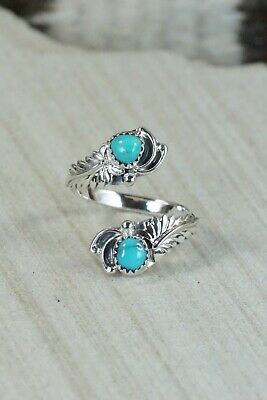 Navajo Turquoise and Sterling Silver Ring - Etta Belin - Size 8