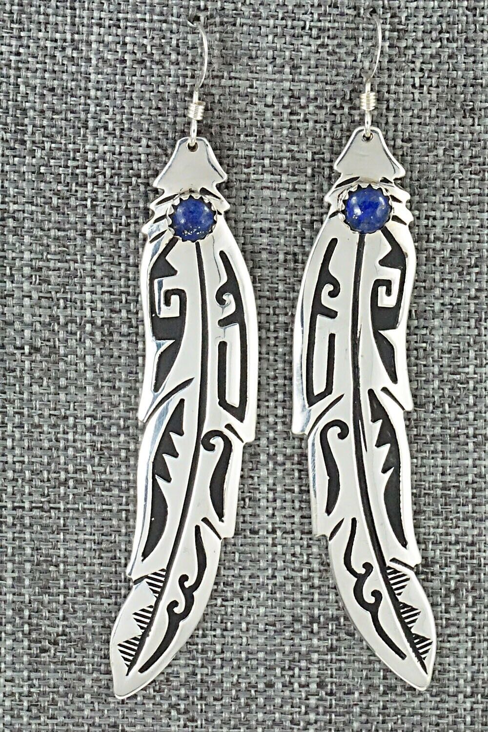 Lapis and Sterling Silver Earrings - Rosita Singer