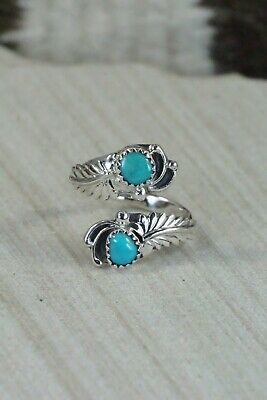 Navajo Turquoise and Sterling Silver Ring - Etta Belin - Size 9