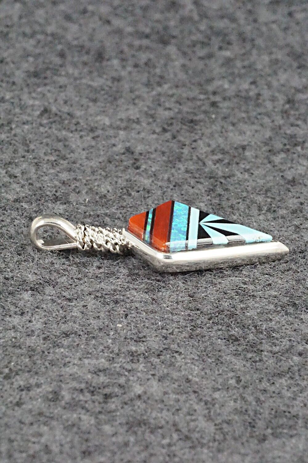 Multi Stone & Sterling Silver Pendant - Rene Roanhorse