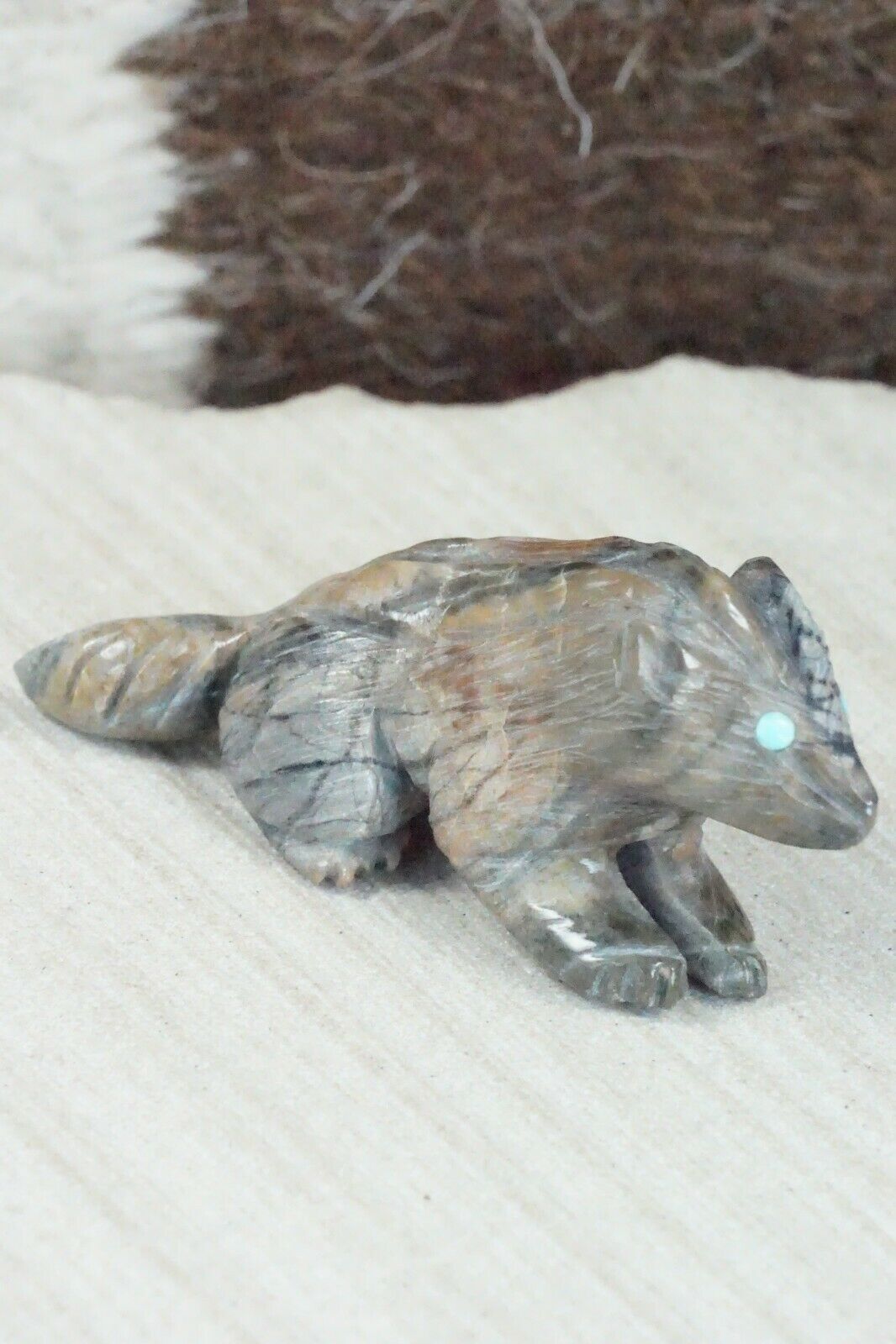 Badger Zuni Fetish Carving - Jonas Hustito