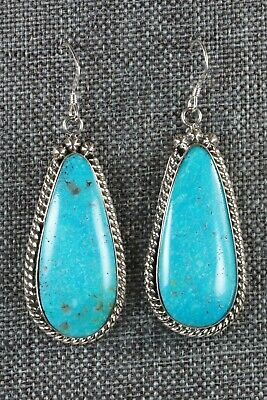 Navajo Turquoise and Sterling Silver Earrings - Brandon Belin - High Lonesome Trading