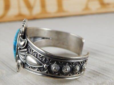 Navajo Turquoise & Sterling Silver Bracelet - Derrick Gordon - High Lonesome Trading