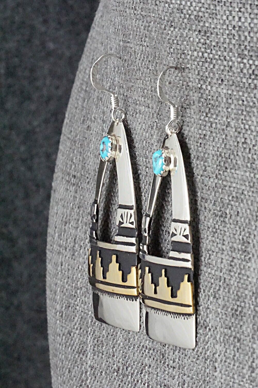 Turquoise and Sterling Silver Earrings - Rosita Singer