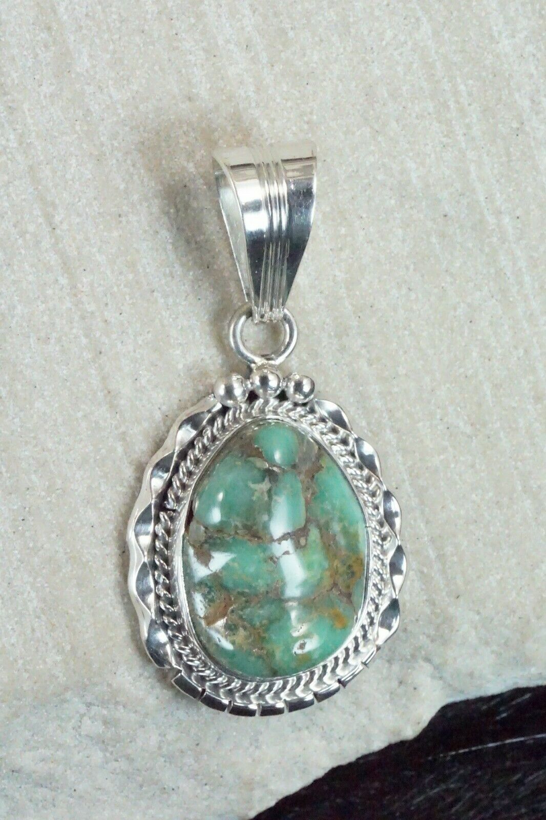 Turquoise & Sterling Silver Pendant - Samuel Yellowhair