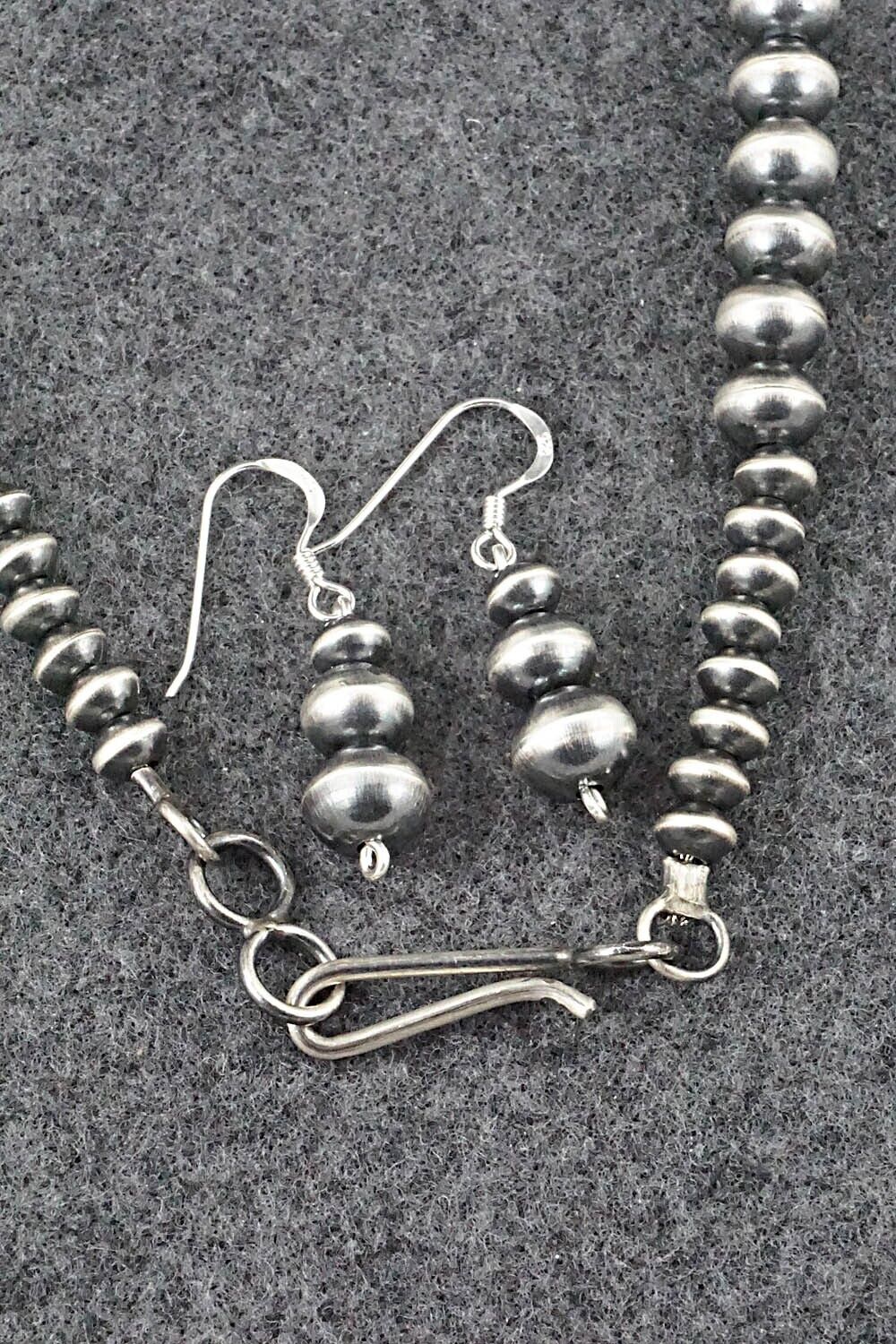 Navajo Pearl Sterling Silver Necklace Set - Preston Haley