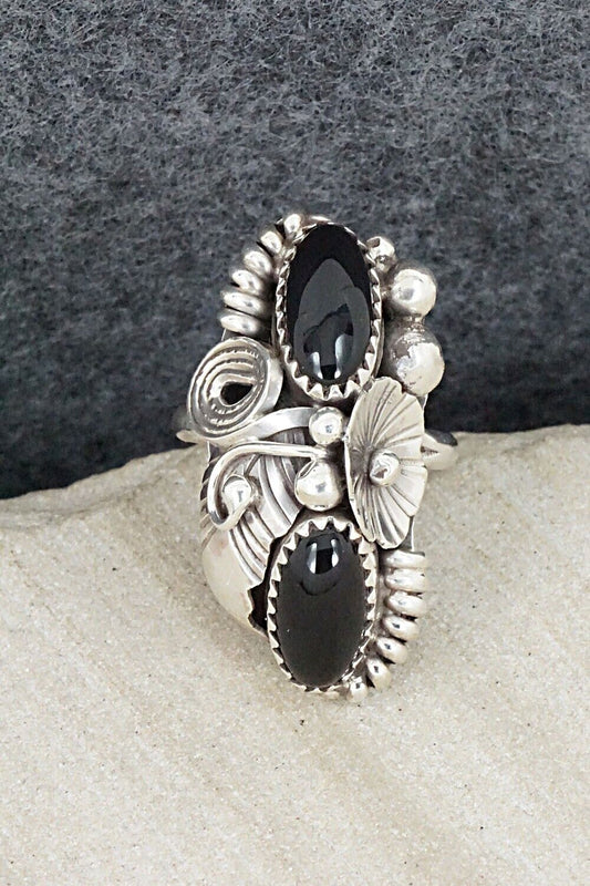 Onyx & Sterling Silver Ring - Max Calladitto - Size 5