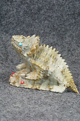 Horned Toad Zuni Fetish Carving - Ben Kamaasee