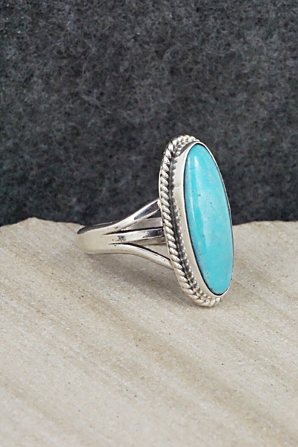 Turquoise & Sterling Silver Ring - Mark Barney - Size 6.5