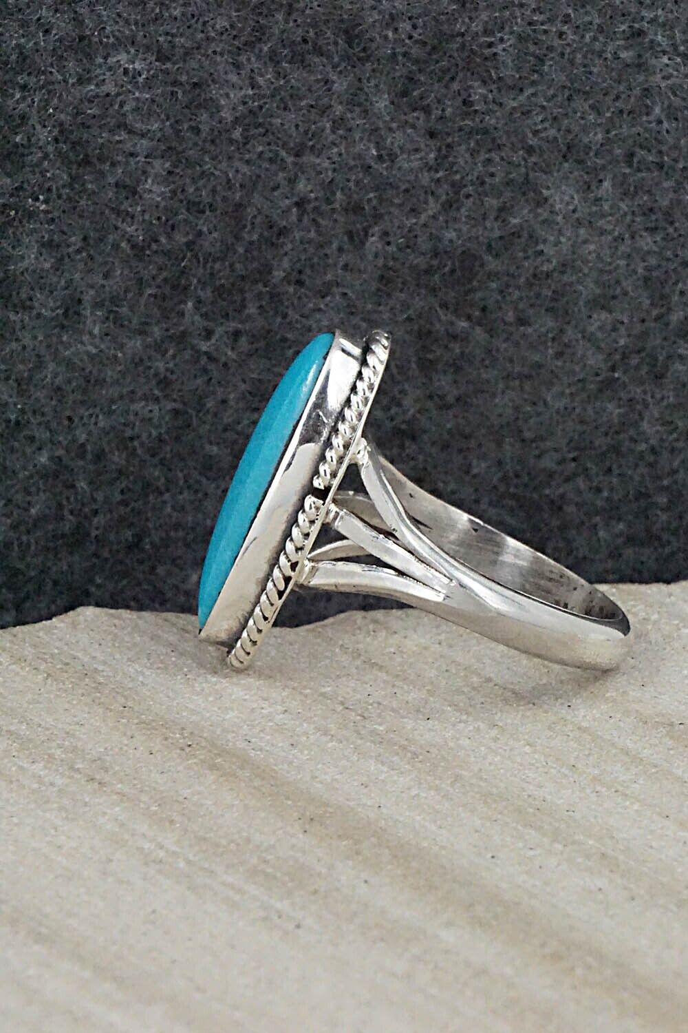 Turquoise & Sterling Silver Ring - Mark Barney - Size 8.5