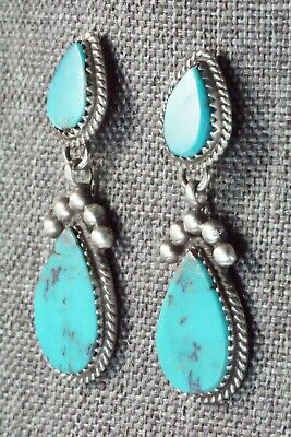 Turquoise & Sterling Silver Earrings - Selina Warner - High Lonesome Trading