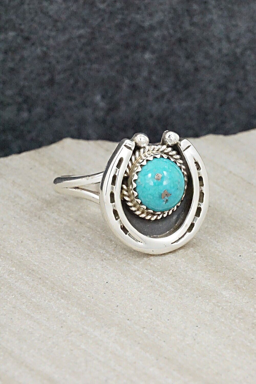 Turquoise & Sterling Silver Ring - Alice Rose Saunders - Size 8.75
