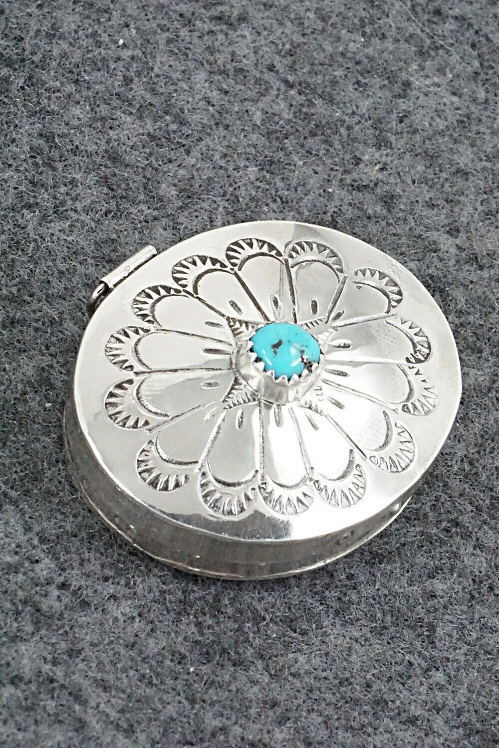 Turquoise & Sterling Silver Pill Box - Elouise Curtis