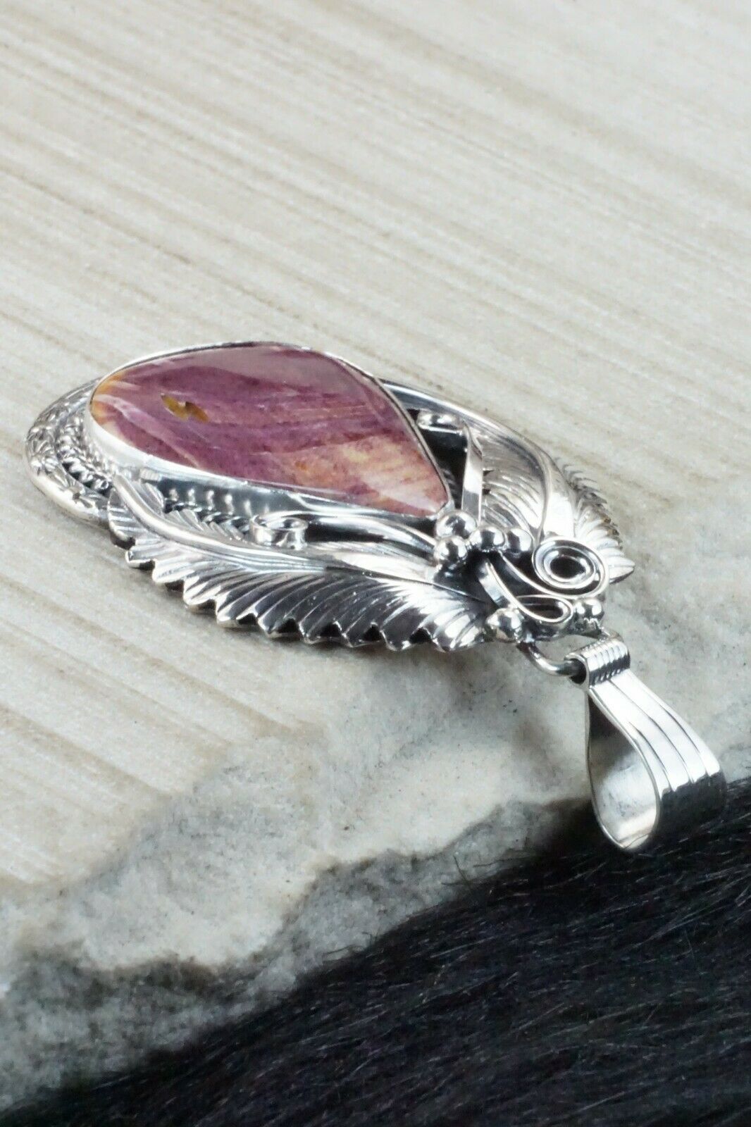 Spiny Oyster & Sterling Silver Pendant - Davey Morgan