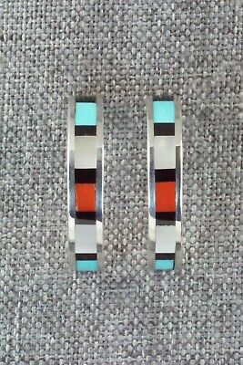 Multi Stone Inlay & Sterling Silver Earrings - Robin Chavez