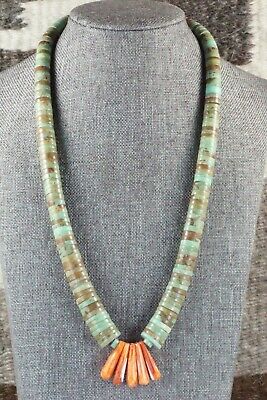 Turquoise & Spiny Oyster Necklace - Lupe Lovato