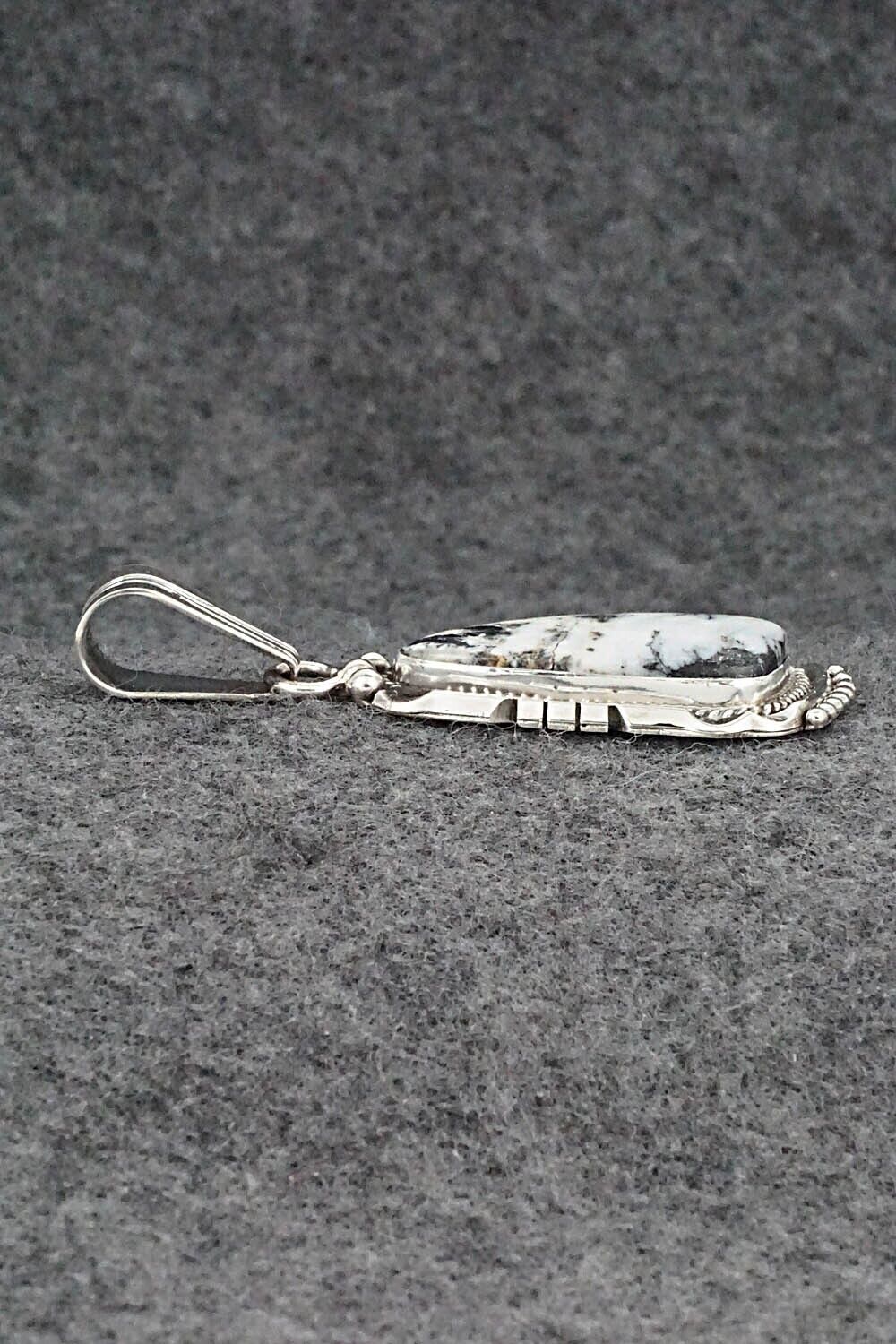 White Buffalo & Sterling Silver Pendant - Samuel Yellowhair