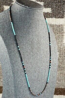 Turquoise, Shell, Coral & Sterling Silver Necklace - Esquipula Tenorio
