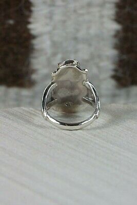 Navajo Turquoise and Sterling Silver Ring - Jeanette Saunders - Size 9.25 - High Lonesome Trading