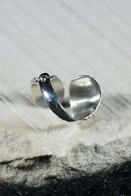 Navajo Onyx and Sterling Silver Ring - Mark Barney - Size 6.75 - High Lonesome Trading