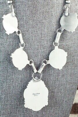 Turquoise, Coral & Sterling Silver Necklace and Earrings - Tom Lewis
