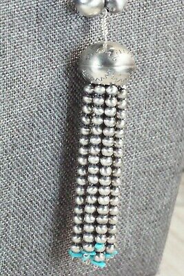 Turquoise and Sterling Silver Pearl Necklace - Jan Mariano
