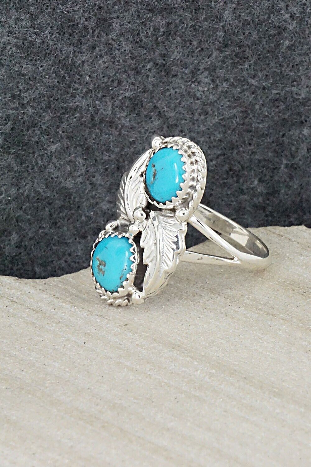 Turquoise & Sterling Silver Ring - William Begay - Size 8.5