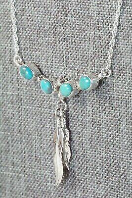 Navajo Turquoise & Sterling Silver Necklace - Verley Betone