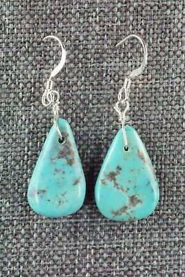 Turquoise & Sterling Silver Earrings - Navajo